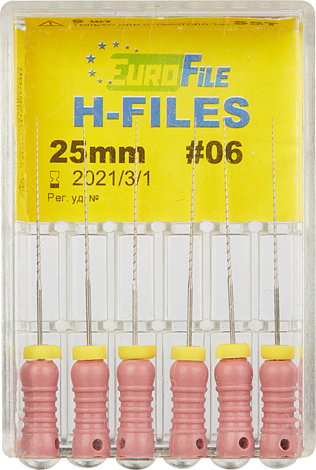H-Files, 25мм, №06 сталь, 6шт. Eurofile